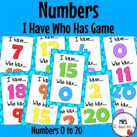 I Have Who Has Numbers 0 20 Number Recognition Game Number