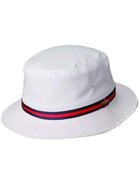 Dorfman Pacific Hats Water Repellent Striped Bucket Hat Men S Clothing Accessories Hats Caps