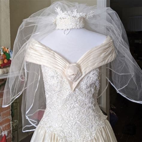 Dresses 9s Raw Silk Wedding Dress With Matching Original Veil Poshmark