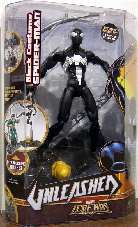 Black Costume Spider Man Figure Marvel Legends Unleashed