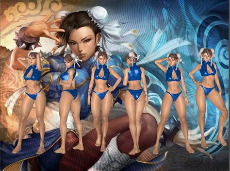 Sexy Chun Li Blue Bikini Attire By Cyberbrian360 On Deviantart