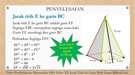 Jarak Titik Ke Garis Pada Limas Beraturan Youtube