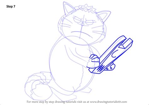 Step By Step How To Draw Mad Cat From Inspector Gadget
