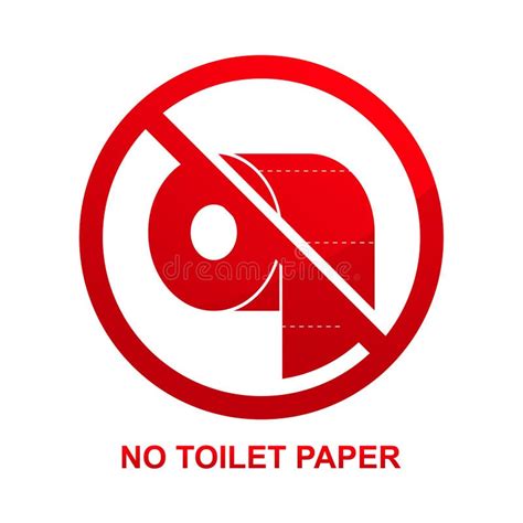 No Toilet Paper Sign Isolated On White Background Stock Vector