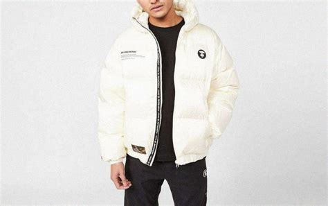 Aape By A Bathing Ape Badge Down Puffer Jacket Blanco Hombre