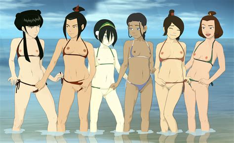 Rule 34 6girls Accurate Art Style Anaxus Avatar The Last Airbender Azula Beach Belly Button