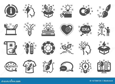 Creativity Icons Set Of Design Idea And Inspiration Signs Vector