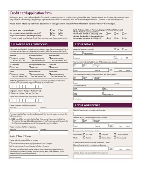 A credit card is an instrument to help you make instant credit based transactions. FREE 12+ Sample Credit Application Form in PDF | MS Word ...