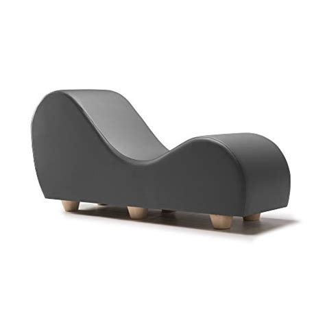 Buy Liberator Kama Sutra Chaise Lounge Chair Premium Faux Leather W Maple Wood Feet Charcoal