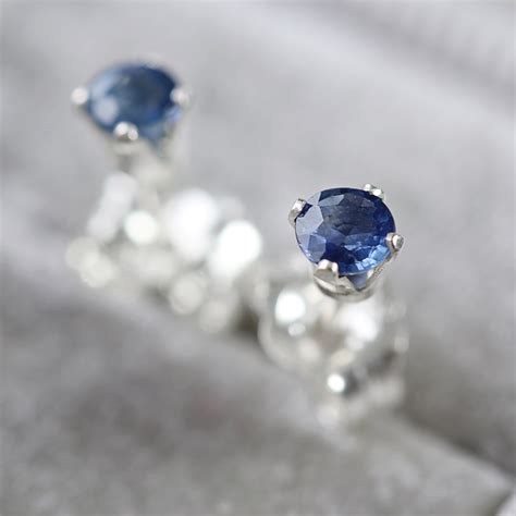 SINGLE Sapphire Stud Earring Blue Sapphire Earring