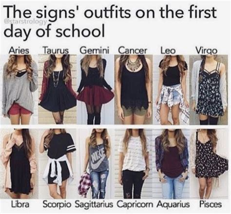 Zodiac Signs Signs First Day Of School Outfits Zodiac Signs
