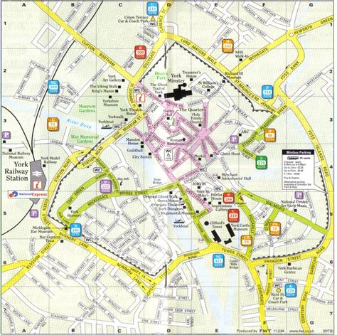 York England Tourist Map - York England • mappery