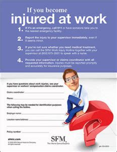 If You Become Injured At Work Poster Homepage Sfm Mutual Insurance