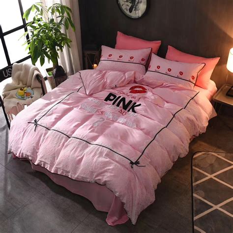 Victorias Secret Pink Embroidery Egyptian Cotton Bedding