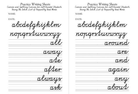 Penmanship Practice Sheets For Adults And Kindergarten Digitally