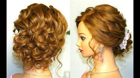 Prom Wedding Hairstyle Curly Updo For Long Medium Hair Tutorial Youtube