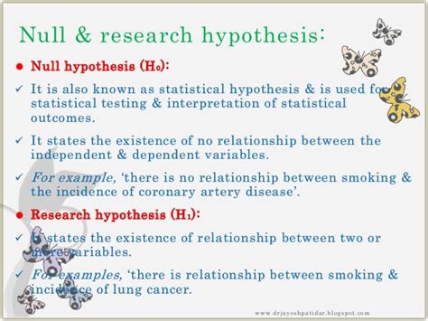 A hypothesis is a tentative statement about the relationship between two or more variables. Research hypothesis