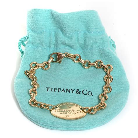 Tiffany 18k Yellow Gold Return To Tiffany Oval Tag Bracelet 93448