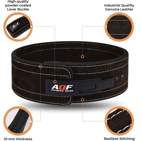 Aqf Weight Lifting Leather Power Belt Lever Back Support Straps Gym