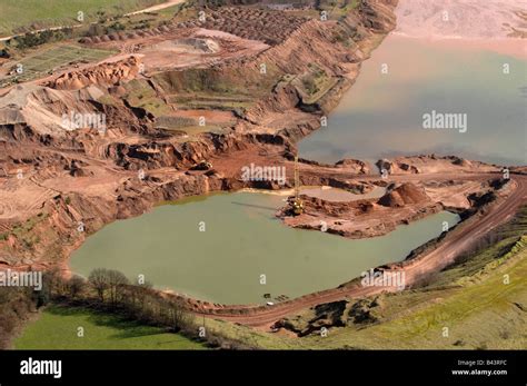 An Aerial View Of Sand Quarrying Near Trysull In Staffordshire England