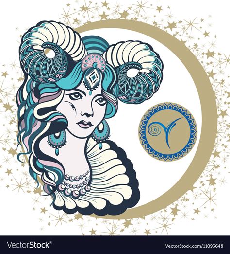 Decorative Zodiac Sign Aries Royalty Free Vector Image