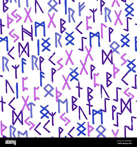 Motif De Runes Sans Couture Alphabet Runique Futhark Symboles