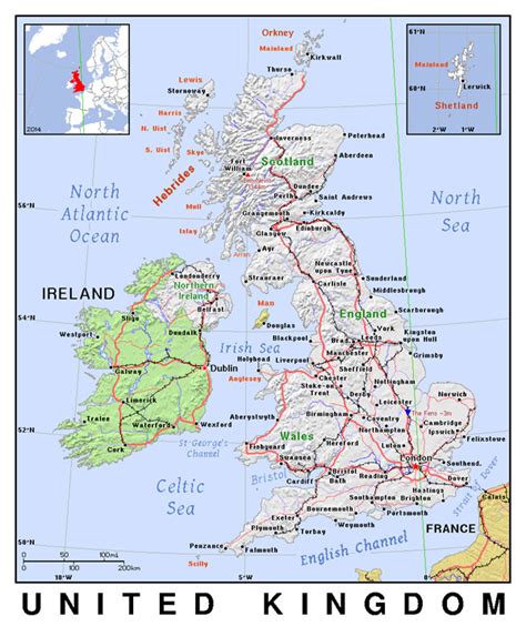 United Kingdom Map Political Map Of United Kingdom Ezilon Map