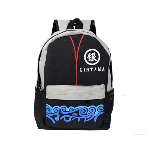 Gintama Backpack Man Male Grey Kelabu Bag Beg Black Anime Red Budak