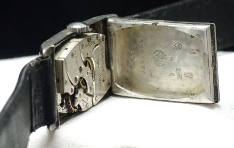 Oversize Jumbo Omega Tank Watch 925 Solid Silver Case Ww1 Ww2 Vintage