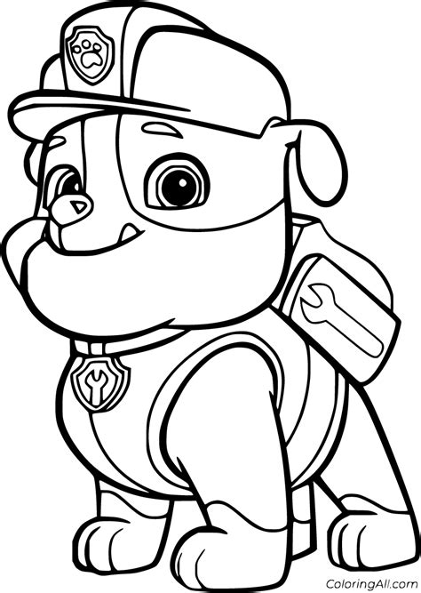 Rubble Paw Patrol Coloring Pages Coloringall