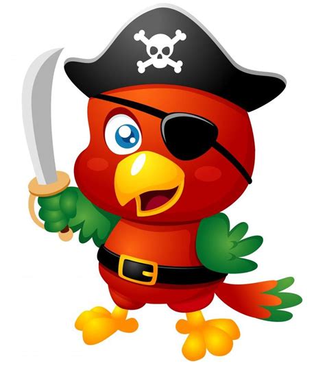 Illustration Of Cartoon Pirate Parrot Pirate Parrot
