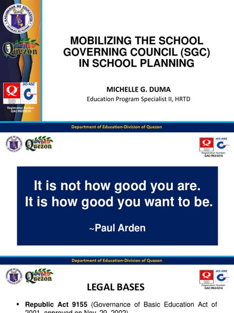 School Governing Council Sgc In School Planning Pdf Governance