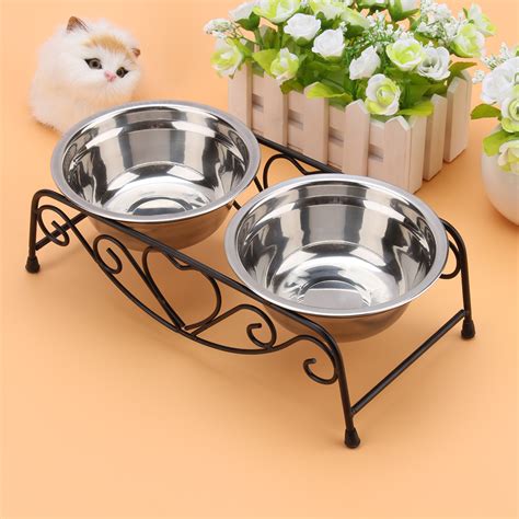A bowl for dogs should provide the most comfortable way for animals to receive food. Pet bowl,Ymiko 2PCS Stainless Steel Cat Dog Double Puppy ...