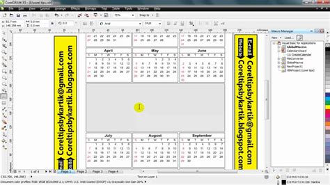 Easy To Create Calender On Any Year From Coreldraw X5 Youtube
