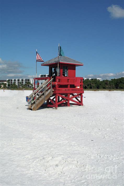 Siesta Key Red Lifeguard Station Photograph By Christiane Schulze Art