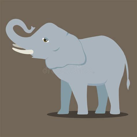 Vector Cartoon Elephant Large Concave Back Mammal Asian Elephant