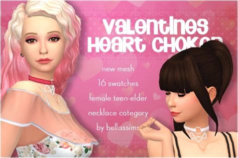 Valentines Heart Choker At Bellassims Sims 4 Updates