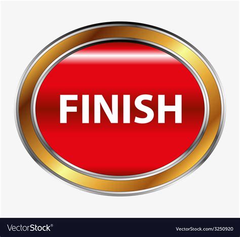 Finish Button Royalty Free Vector Image Vectorstock