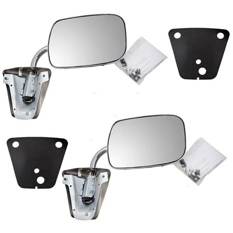 Pair Of Manual Side View Stainless Steel Mirrors Replacement For Gmc