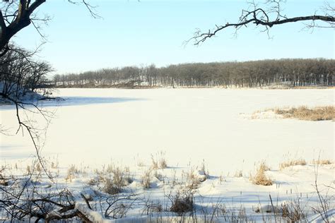 Frozen Lake At Glacial Lakes State Park Minnesota Image Free Stock