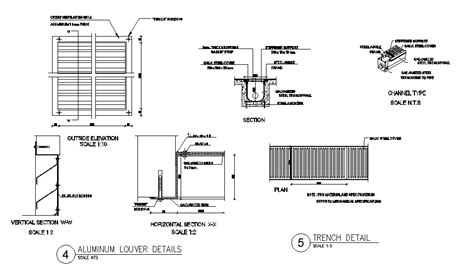 Aluminum Louver And Trench Plan Cad Drawing Cadbull