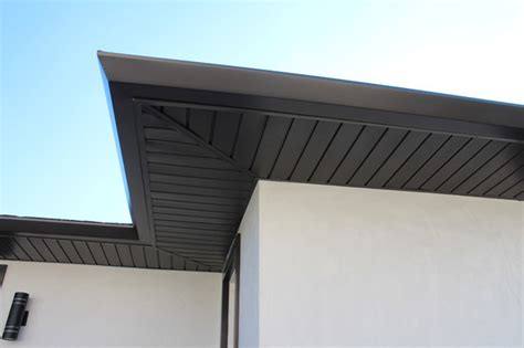 Soffits Fascia And Angle Face Gutters In Dark Bronze Aluminum Long