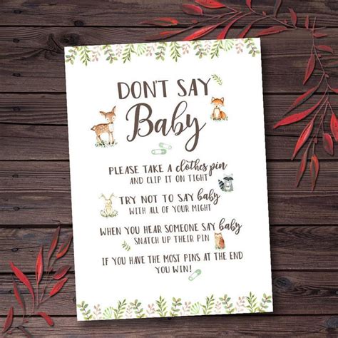 Printable Dont Say Baby Game 30 Printable Baby Shower Games