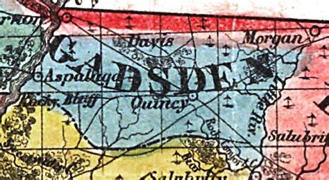Map Of Gadsden County Florida 1856