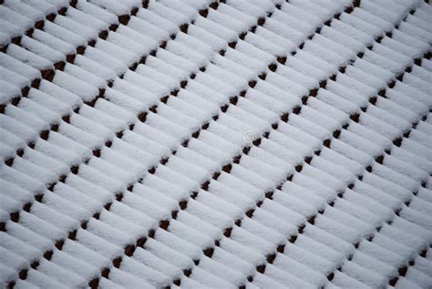 Abstract Pattern Of Snow Covered Roof Tiles Stock Photo Image Of