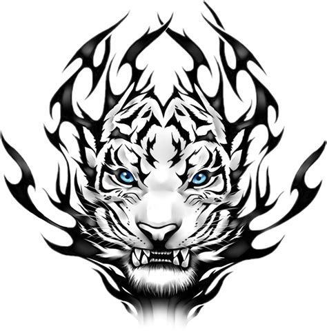 Black And White Tiger Png