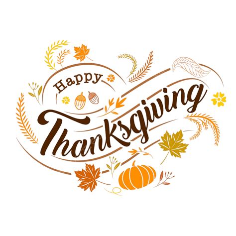 Happy Thanksgiving Typography Vector Png Images Hand Drawn Happy