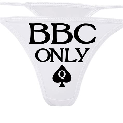 bbc only queen of spades qofs logo on white thong lovers owned