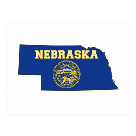 Nebraska State Flag And Map Postcard In 2021 Nebraska