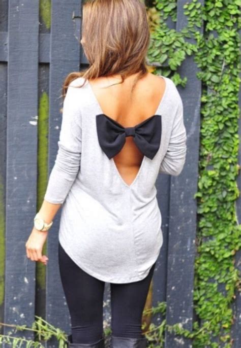 Open Back Bow Top Fashion Clothes Women